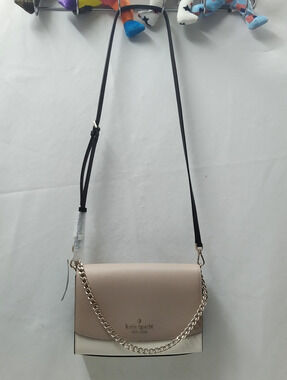Kate Spade Carson Beige Leather Chain Strap Crossbody Bag - NWT $299